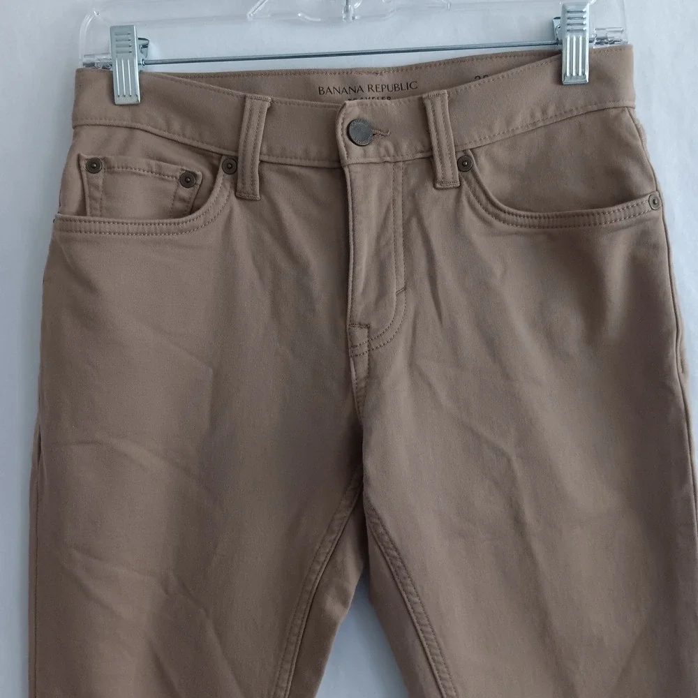 Banana Republic Traveler Pants Mens 28x32 *28x31 Tan Skinny Fit Chino Khakis